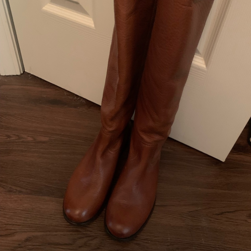Frye Chestnut Leather Tall Boots